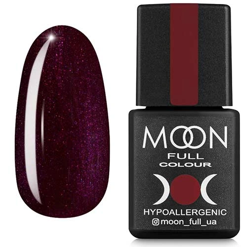 Гель-лак MOON FULL Color Gel Polish №145 баклажановий, із шиммером 8 мл