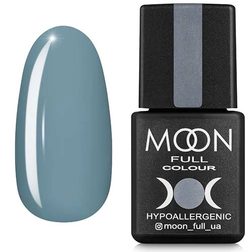 Гель-лак MOON FULL Color Gel Polish №150 світло-сірий з блакитним підтоном, емаль 8 мл