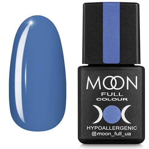 Гель-лак MOON FULL Color Gel Polish №154 блакитний із сірим підтоном, емаль 8 мл