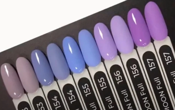 Гель-лак MOON FULL Color Gel Polish №154 блакитний із сірим підтоном, емаль 8 мл