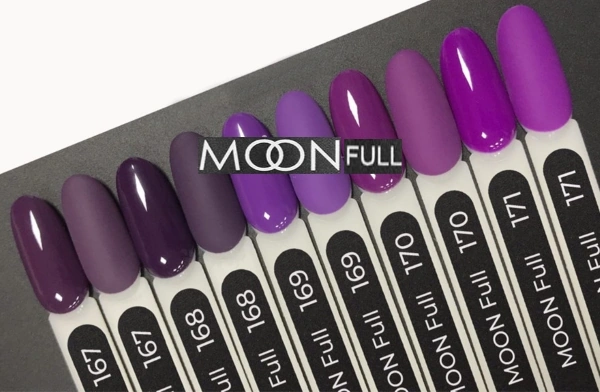 Гель-лак MOON FULL Color Gel Polish №168 темно-сливовий, емаль 8 мл