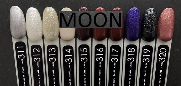 Гель-лак MOON FULL Color Gel Polish №318 фіолетовий із сріблястим шиммером 8 мл