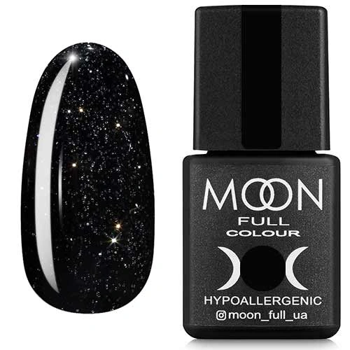 Гель-лак MOON FULL Color Gel Polish №319 чорно-зелений із сріблястим шиммером 8 мл