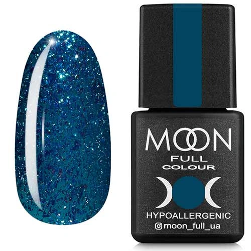 Гель-лак MOON FULL Diamond №01 смарагдовий гліттер 8 мл