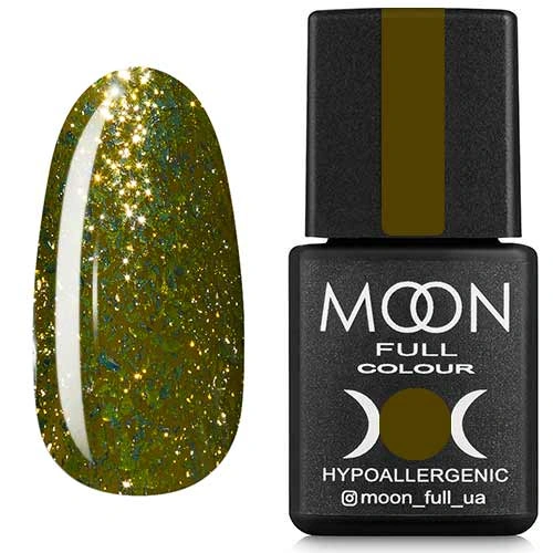 Гель-лак MOON FULL Diamond №03 гірчично-золотий гліттер 8 мл