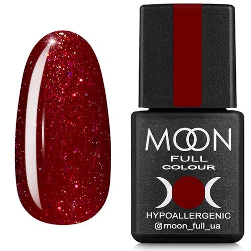 Гель-лак MOON FULL Diamond №20 темно-червоний з рожевим шиммером 8 мл