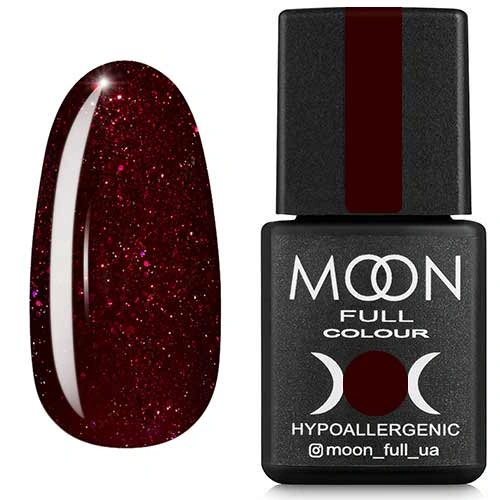 Гель-лак MOON FULL Diamond №21 насичений бордовий з рожевим шиммером 8 мл