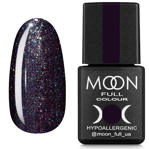 Гель-лак MOON FULL Diamond №22 карбоново-синій з різнобарвним шиммером 8 мл
