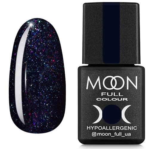 Гель-лак MOON FULL Diamond №23 чорнично-синій з різнобарвним шиммером 8 мл