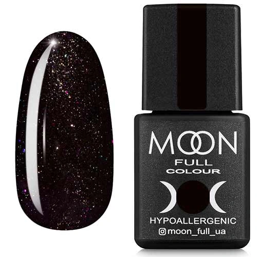 Гель-лак MOON FULL Diamond №25 чорний з різнокольоровим глітером 8 мл