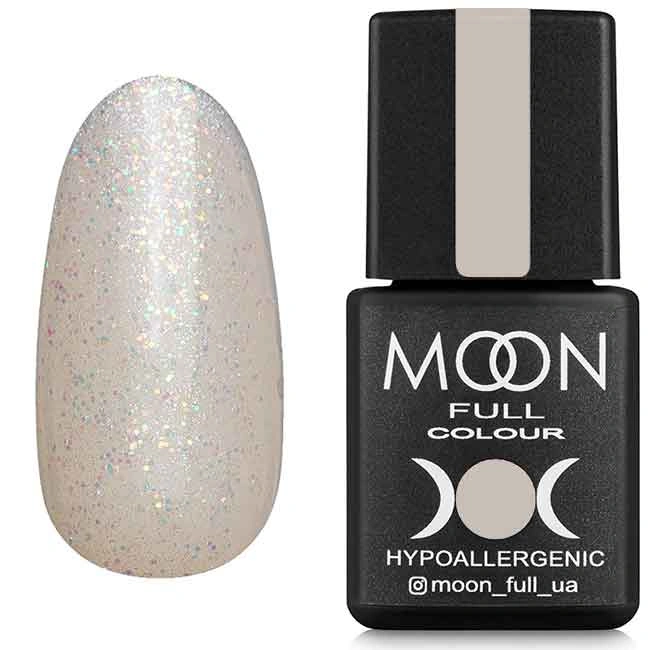 Гель-лак MOON FULL Opal Color Gel Polish №502 безбарвний напівпрозорий з дрібним різнобарвним шиммером 8 мл