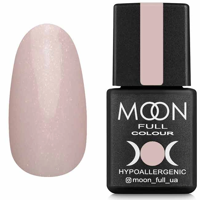 Гель-лак MOON FULL Opal Color Gel Polish №504 ніжно-рожевий напівпрозорий із дрібним золотистим шиммером 8 мл