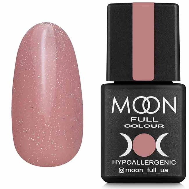Гель-лак MOON FULL Opal Color Gel Polish №505 бежево-бузковий з різнобарвним шиммером 8 мл