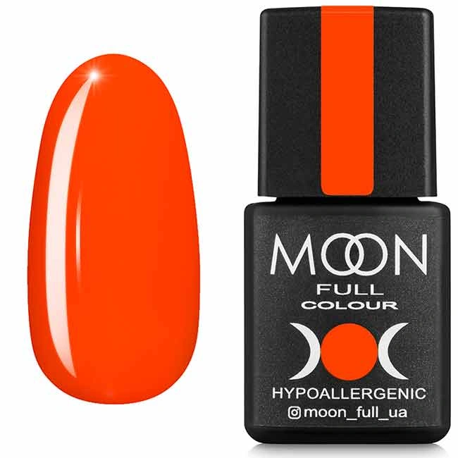 Гель-лак MOON FULL Neon Color Gel Polish №707 морковно-кораловий, неон 8 мл