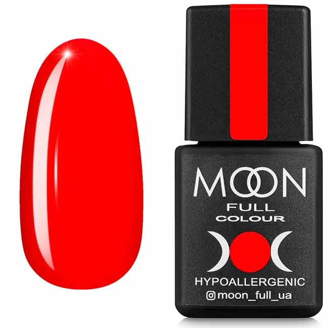 Гель-лак MOON FULL Neon Color Gel Polish №708 яскраво-червоний, неон 8 мл