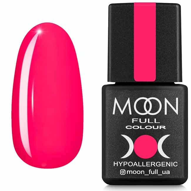 Гель-лак MOON FULL Neon Color Gel Polish №709 насичений рожевий, неон 8 мл