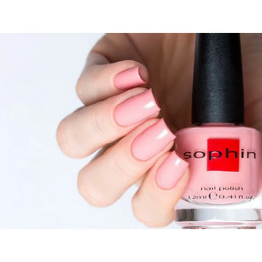 Лак Sophin Nail Lacquer №088 персиково-рожевий з різнобарвним мікрошиммером 12 мл