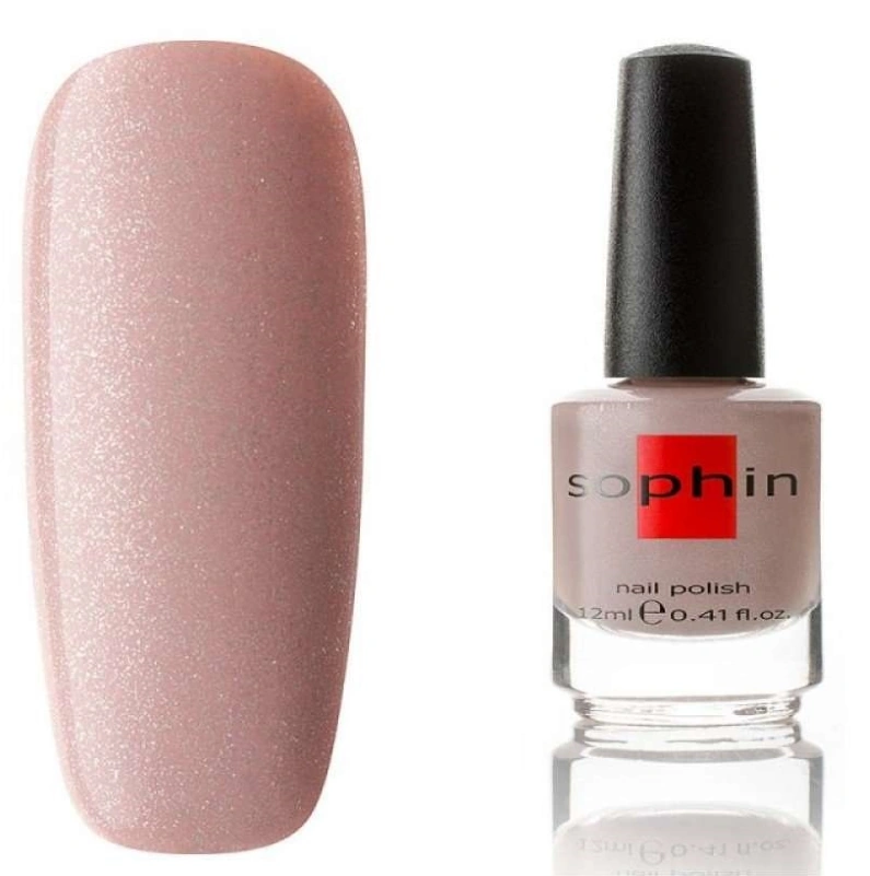 Лак Sophin Nail Lacquer №100 рожево-бузковий із сріблястим шиммером 12 мл