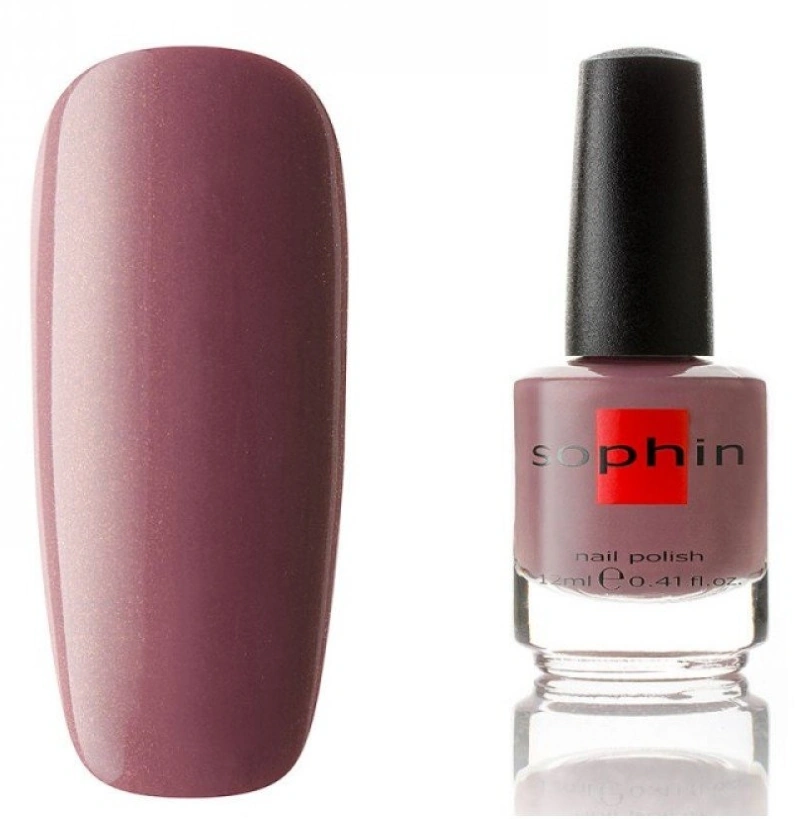 Лак Sophin Nail Lacquer №144 сіро-бузковий з мікрошиммером 12 мл