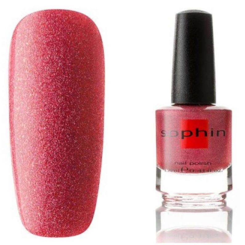 Лак Sophin Nail Lacquer №201 голографічний, коралово-рожевий із шиммером 12 мл