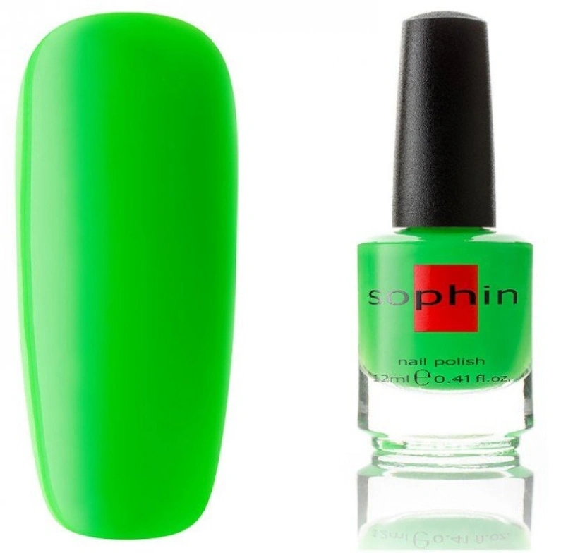 Лак Sophin Nail Lacquer №230 яскравий неоновий зелений, емаль 12 мл