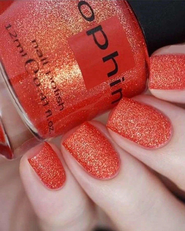 Текстурний лак Sophin Nail Lacquer №262 червоний із золотистим шиммером 12 мл
