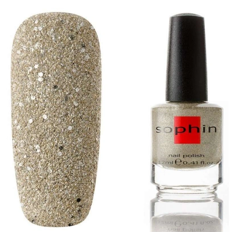 Текстурний лак Sophin Nail Lacquer №264 біле золото із шиммером 12 мл