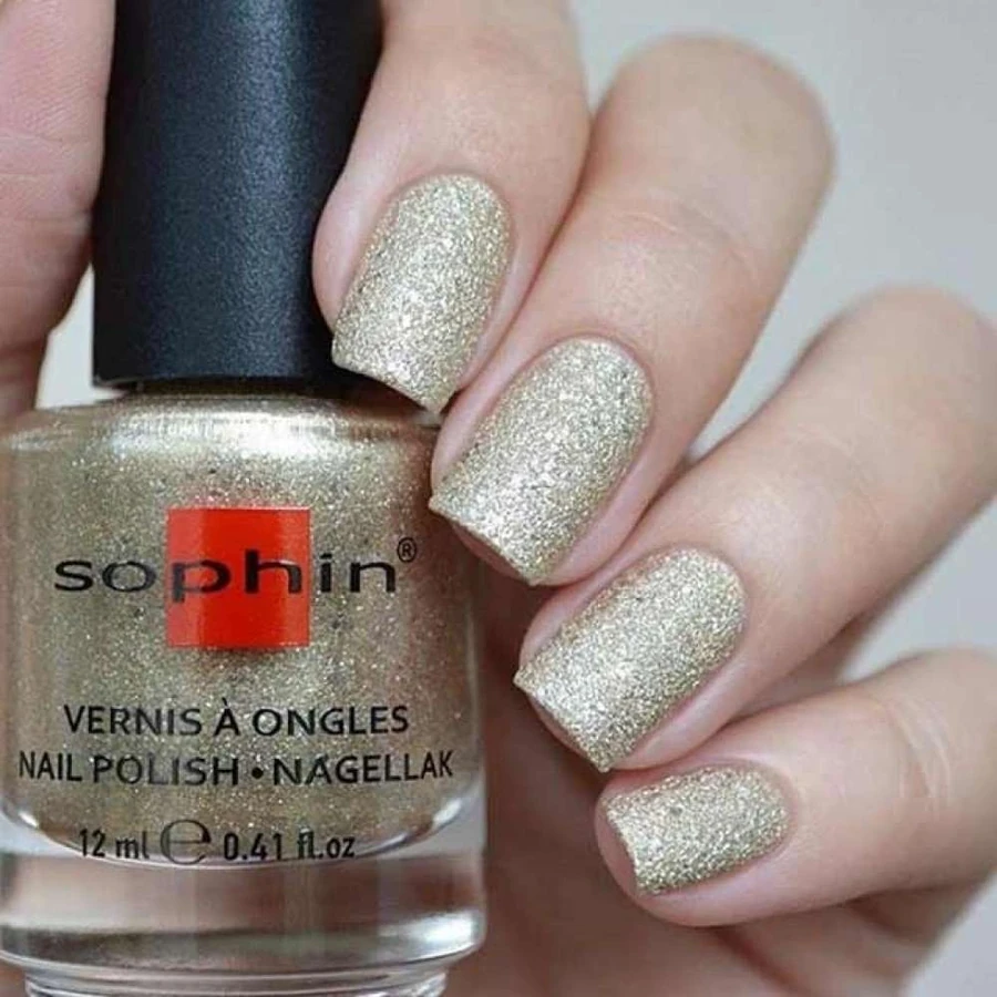 Текстурний лак Sophin Nail Lacquer №264 біле золото із шиммером 12 мл