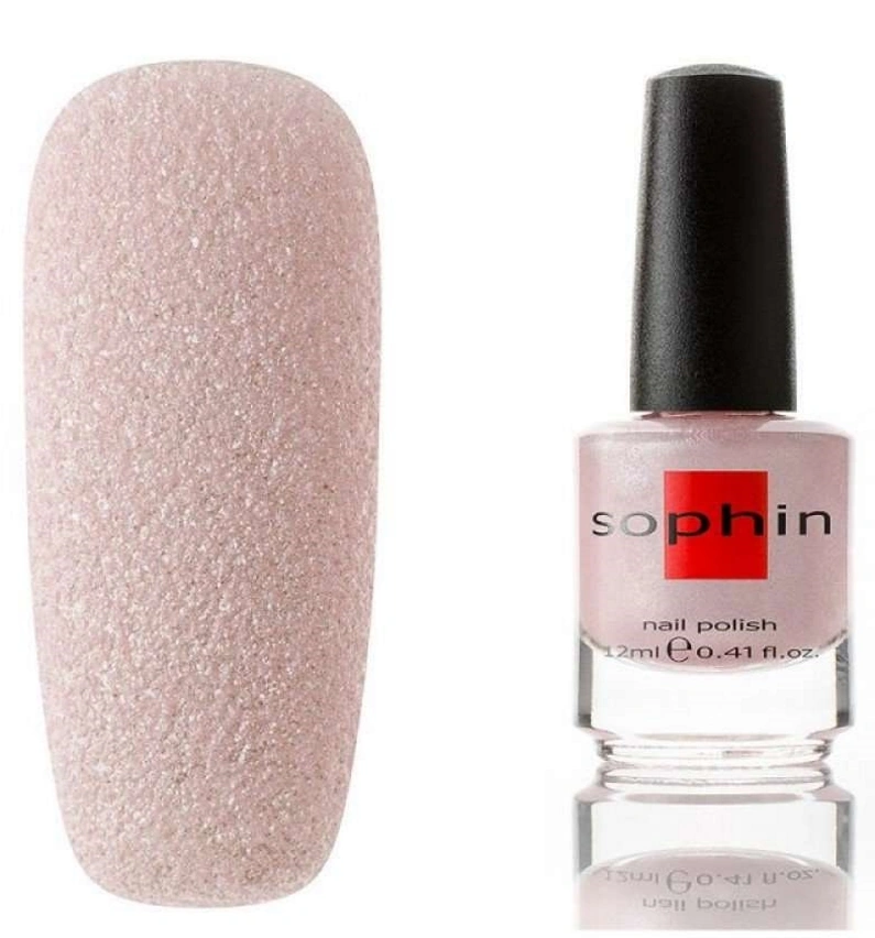 Текстурний лак Sophin Nail Lacquer №266 ніжний блідо-рожевий із сріблястим шиммером 12 мл