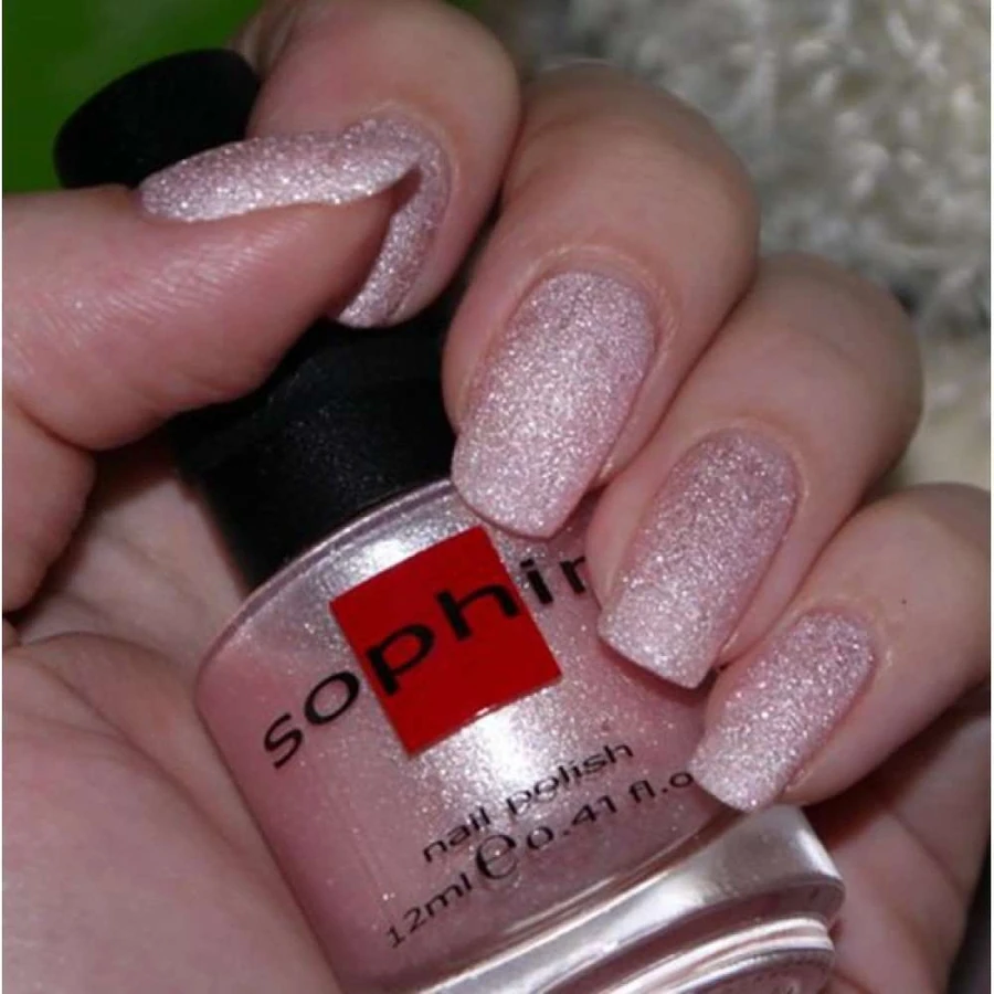 Текстурний лак Sophin Nail Lacquer №266 ніжний блідо-рожевий із сріблястим шиммером 12 мл