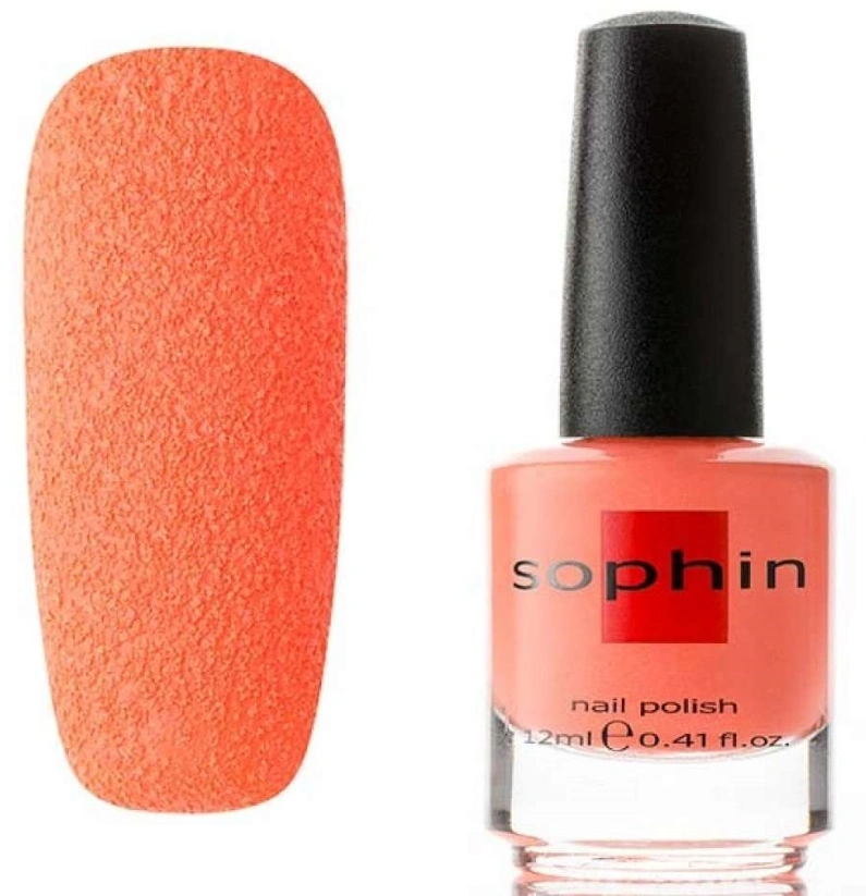 Текстурний лак Sophin Nail Lacquer №272 неоновий оранжево-лососевий, пісочний 12 мл