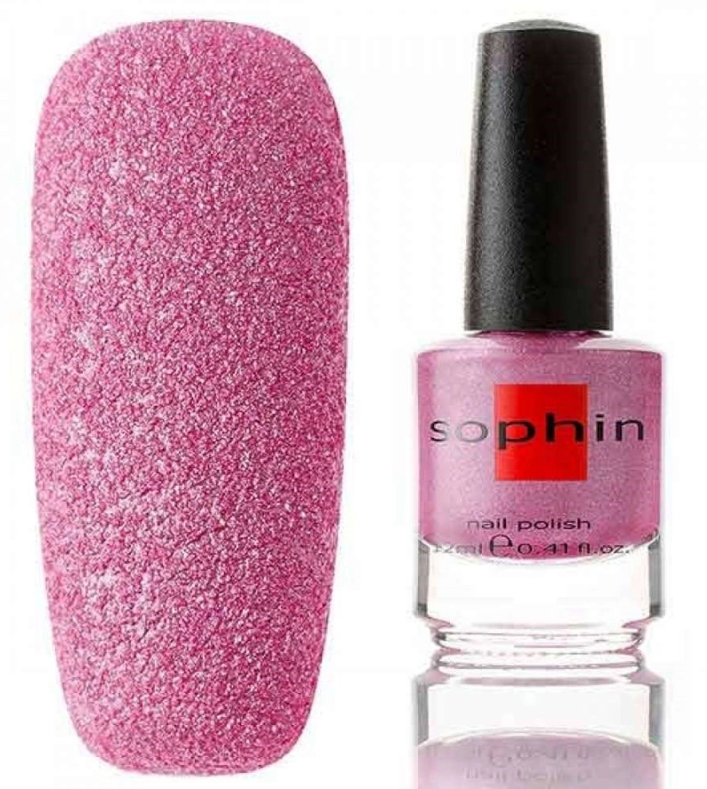 Текстурний лак Sophin Nail Lacquer №279 рожево-ліловий із сріблястим із шиммером 12 мл