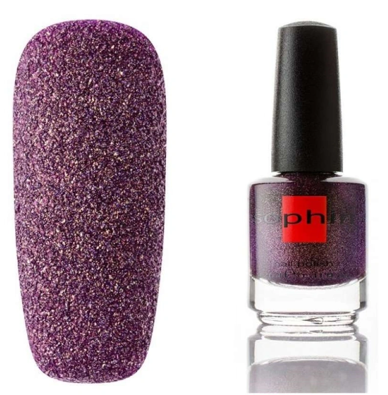 Текстурний лак Sophin Nail Lacquer №280 пурпурний із золотим шиммером 12 мл