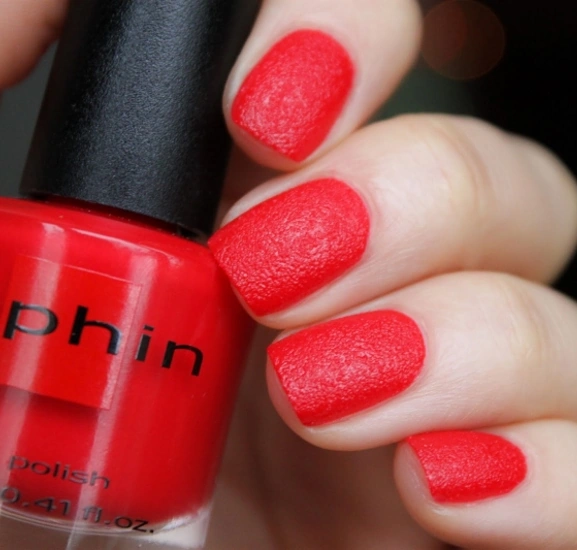 Текстурний лак Sophin Nail Lacquer №281 червоний з ледь вловимим сріблястим шиммером 12 мл