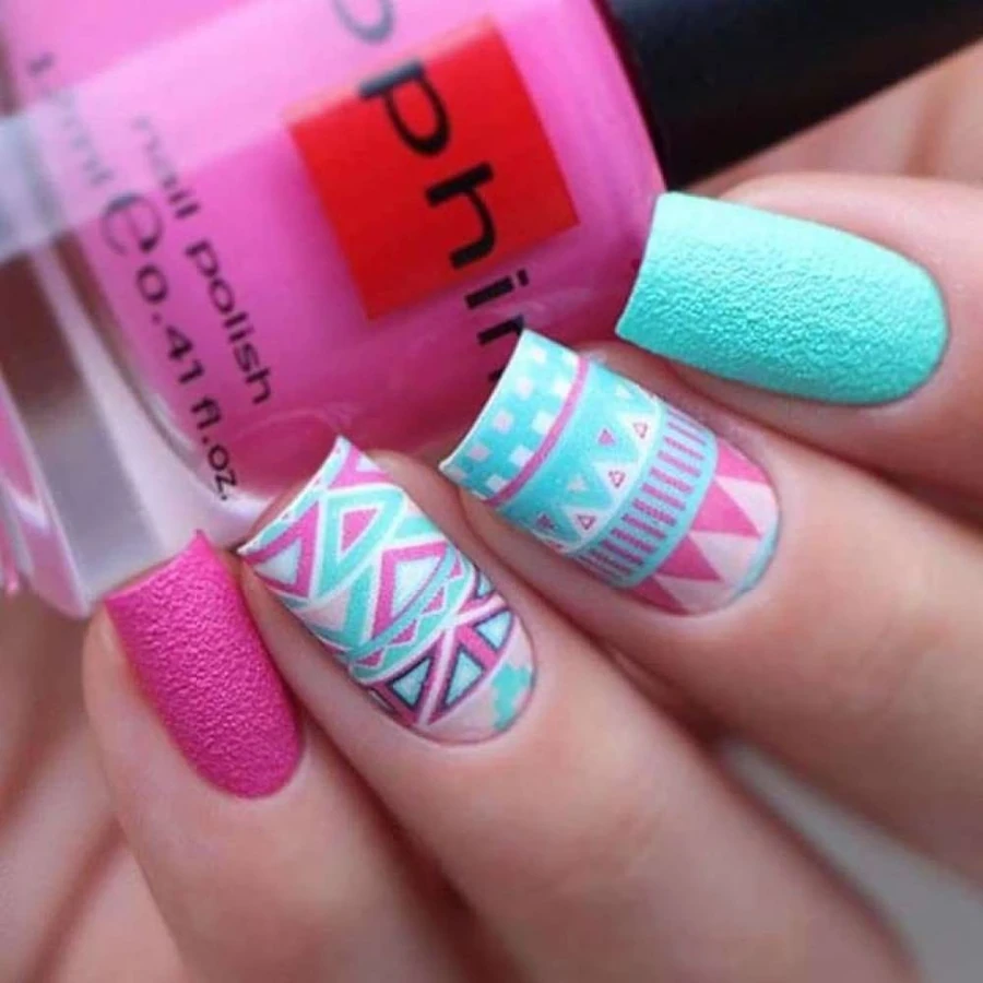 Текстурний лак Sophin Nail Lacquer №289 м`ятно-бірюзовий, пісочний 12 мл