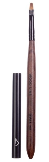 Пензель для гелю Kodi Gel Brush Oval Brown №3 нейлон, дерев`яна ручка
