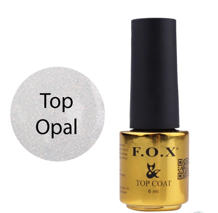Топ із мікрочастинками блискучого опала FOX Top Opal без липкого шару 6 мл