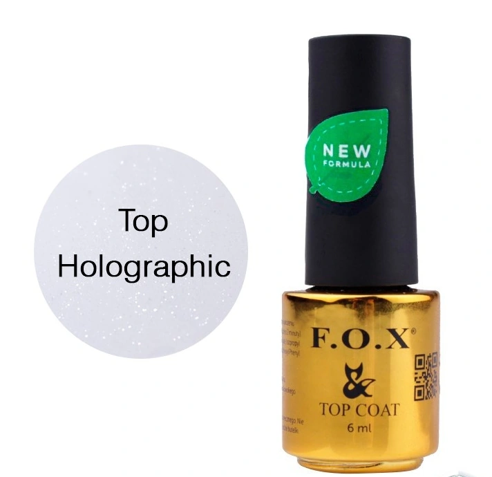 Голографічне верхнє покриття для гель-лаку FOX Top Holographic без липкого шару 6 мл