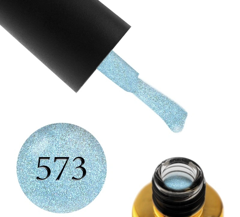 Гель-лак FOX Gel-Polish Dolls Queen 573 небесно-блакитний із шиммером 6 мл
