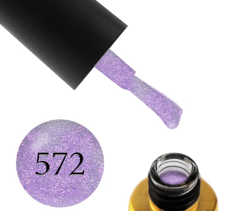 Гель-лак FOX Gel-Polish Dolls Empress 572 ніжно-фіолетовий із шиммером 6 мл