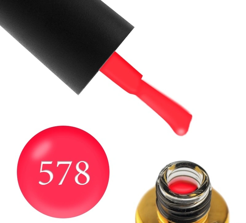 Гель-лак FOX Gel-Polish Vitamin A 578 неоново-рожева фуксія, емаль 6 мл