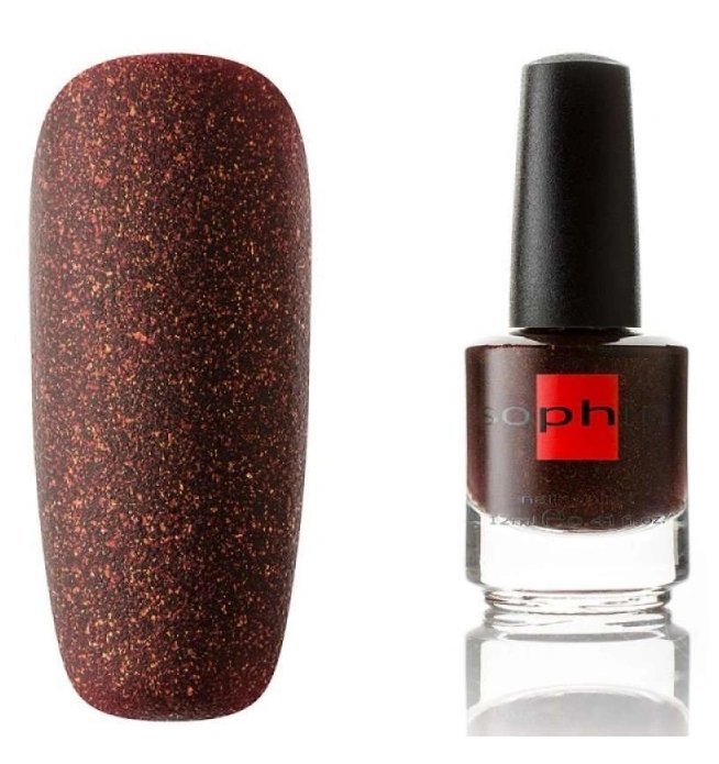 Лак Sophin Nail Lacquer №314 темно-бордовий із золотим шиммером 12 мл