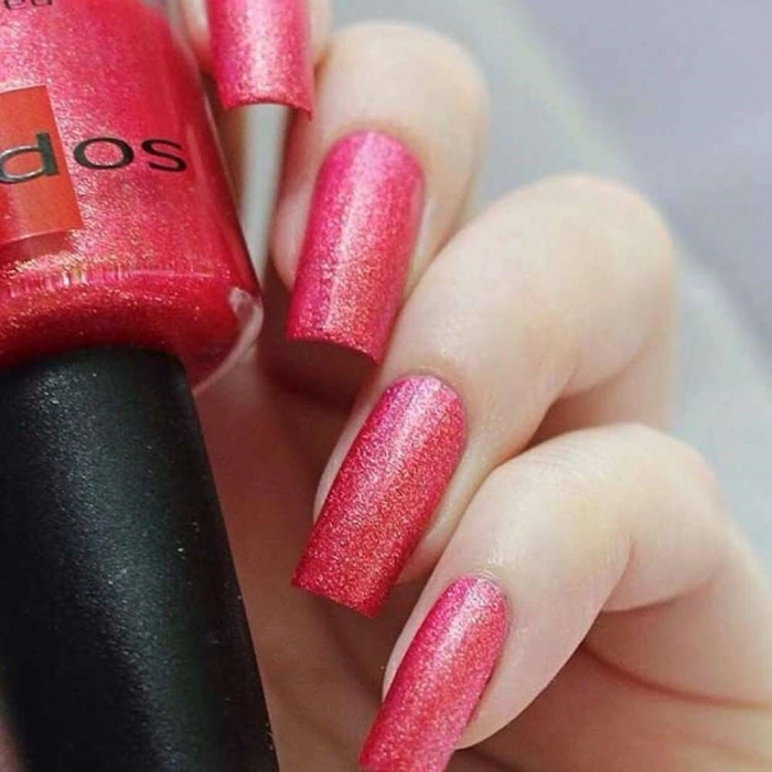 Лак Sophin Nail Lacquer №316 рожево-малиновий із золотим шиммером 12 мл