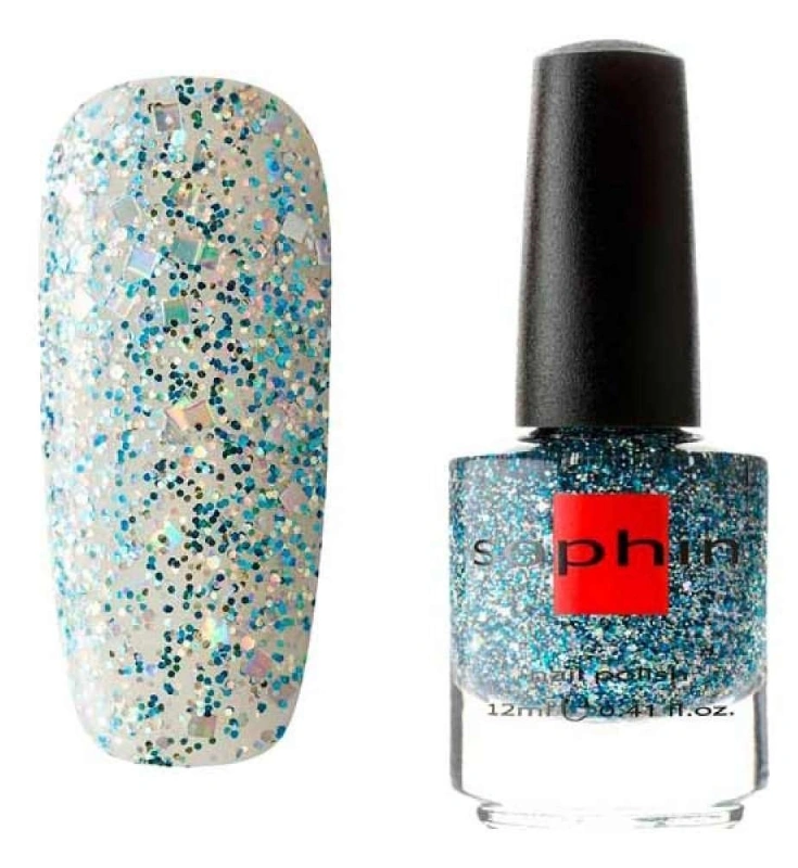 Лак Sophin Nail Lacquer №329 прозорий з глітером різних розмірів 12 мл