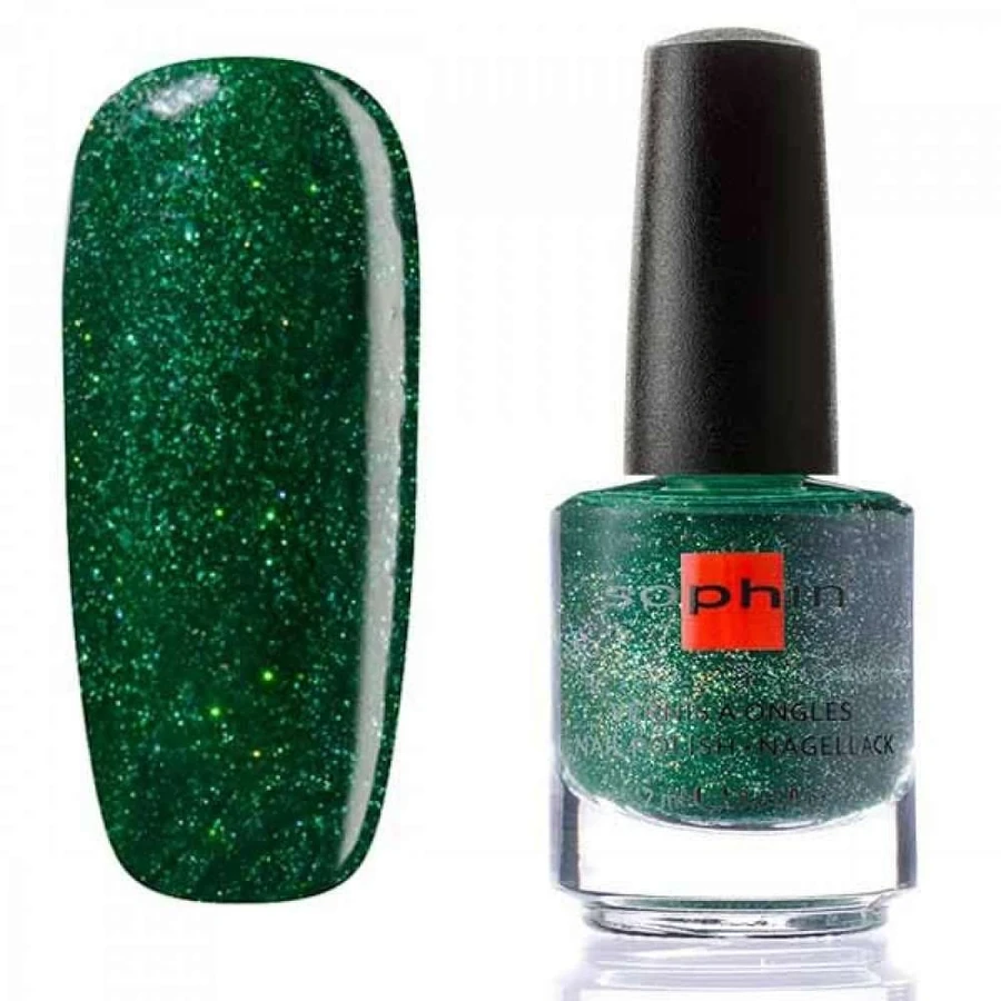 Лак Sophin Nail Lacquer №371 темно-зелений із шиммером 12 мл