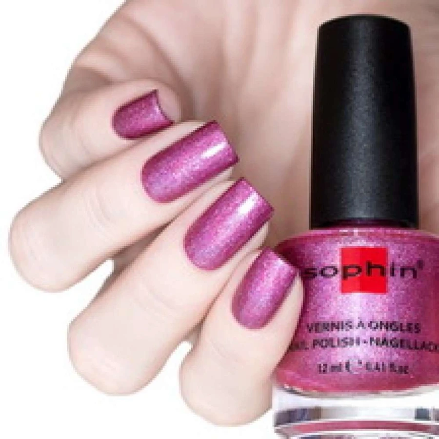 Лак Sophin Nail Lacquer №377 лилово-рожевий голографік 12 мл
