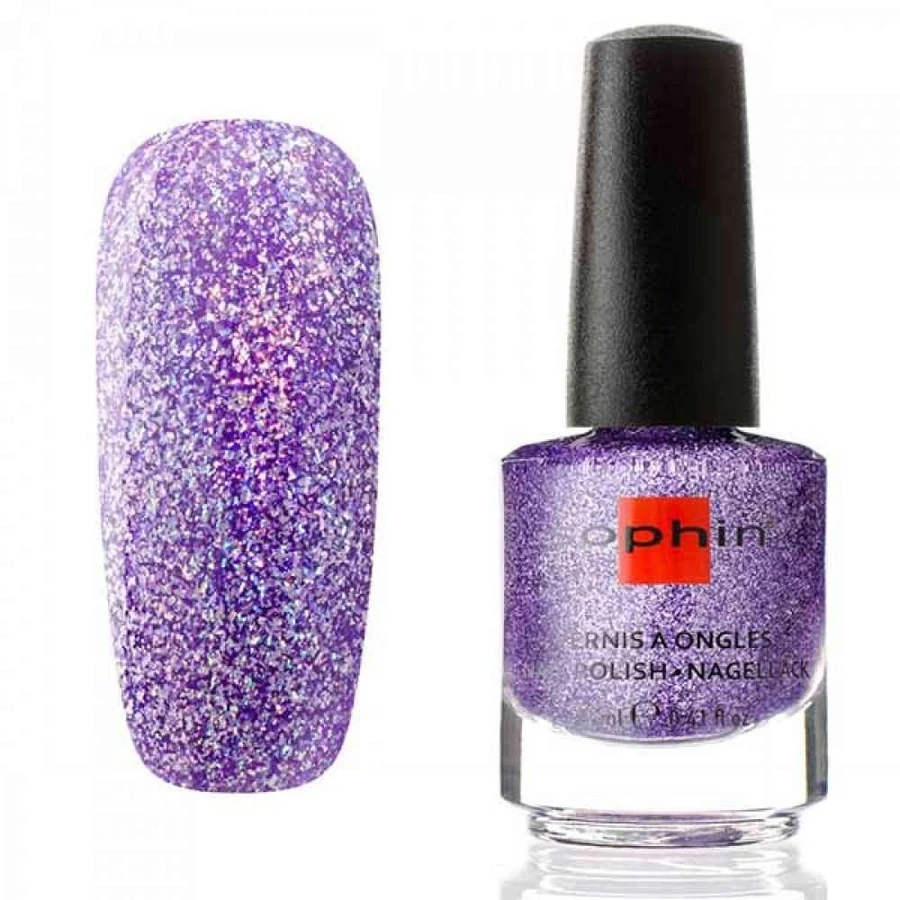 Лак Sophin Nail Lacquer №380 фіолетовий голографік 12 мл