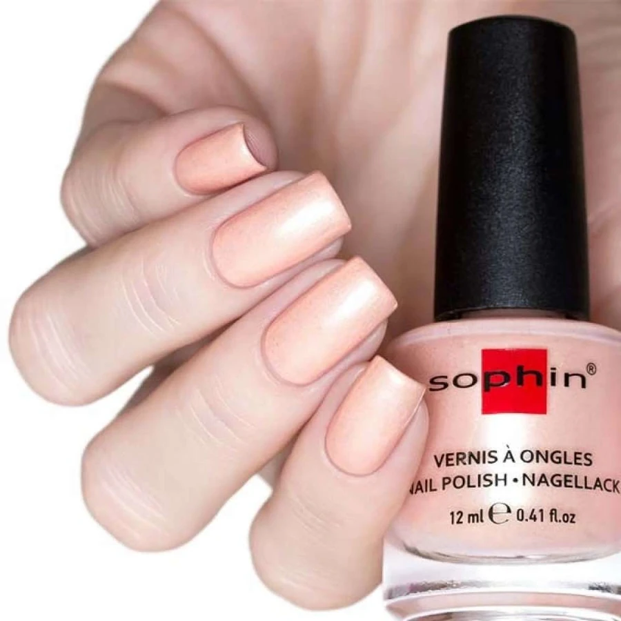 Лак Sophin Nail Lacquer №381 бежево-персиковий з мікро шиммером 12 мл