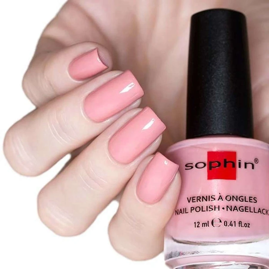 Лак Sophin Nail Lacquer №382 ніжно-рожевий із мікро шиммером 12 мл