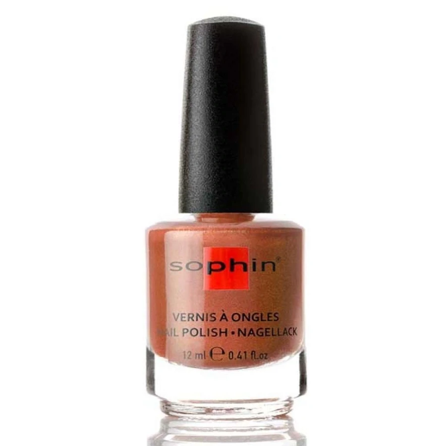 Лак Sophin Nail Lacquer №385 коричнево-бордовий із шиммером 12 мл